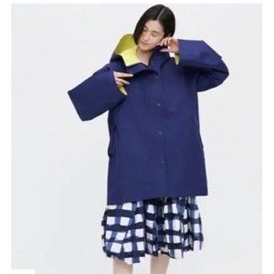 Uniqlo x MARNI Women BLOCKTECH Oversized Half Coat L Blue/Green NWT